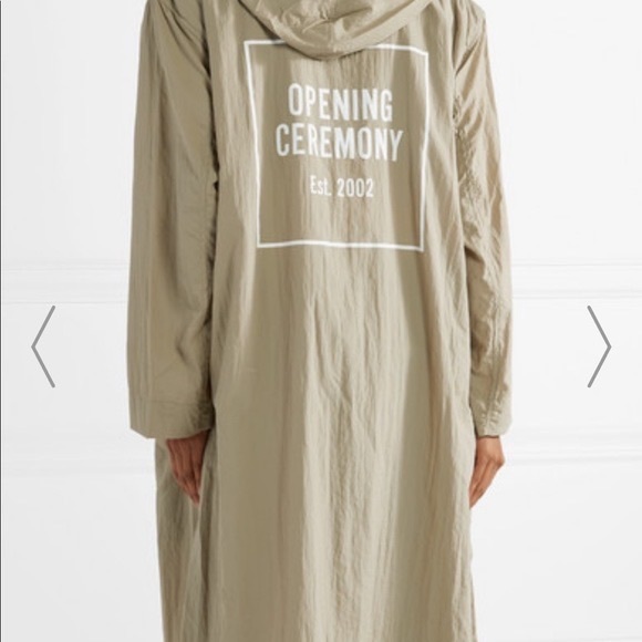 OPENING CEREMONY Hidden Hood Logo Trench Coat - Picture 7 of 7